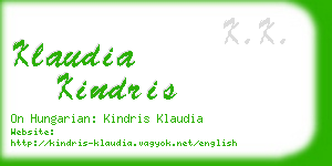 klaudia kindris business card